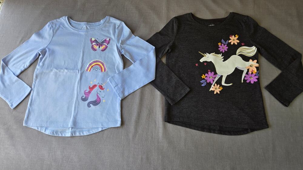 2 Unicorn Long Sleeve Jumping Beans Girls Size 4 Shirts L/S Tops